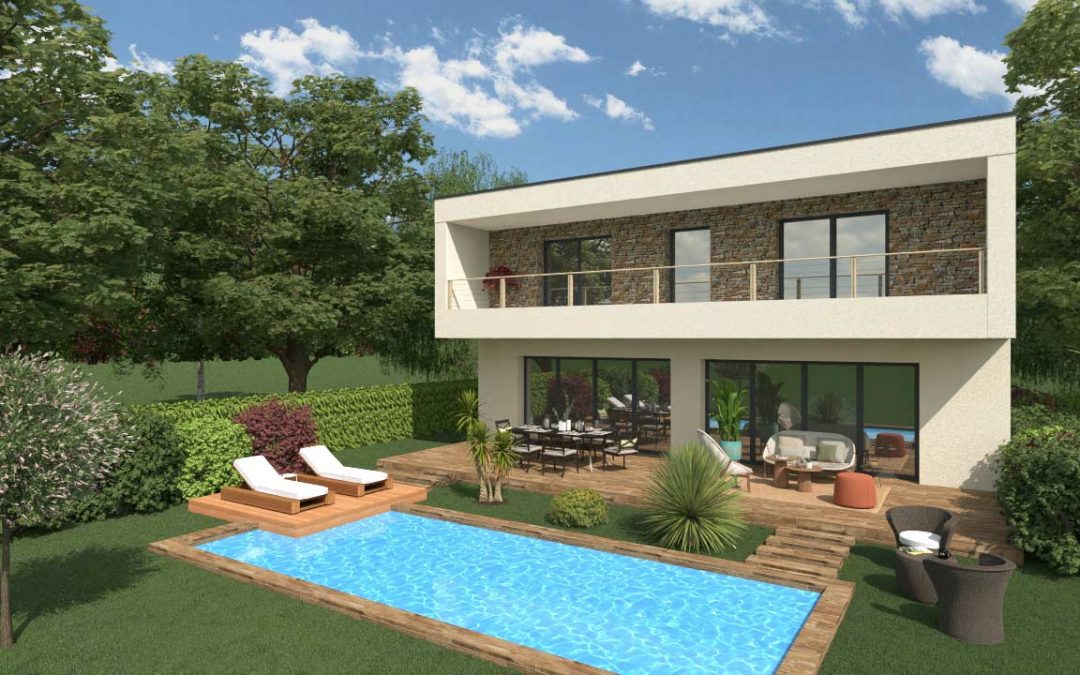 Villa contemporaine étage130m2 toit plat