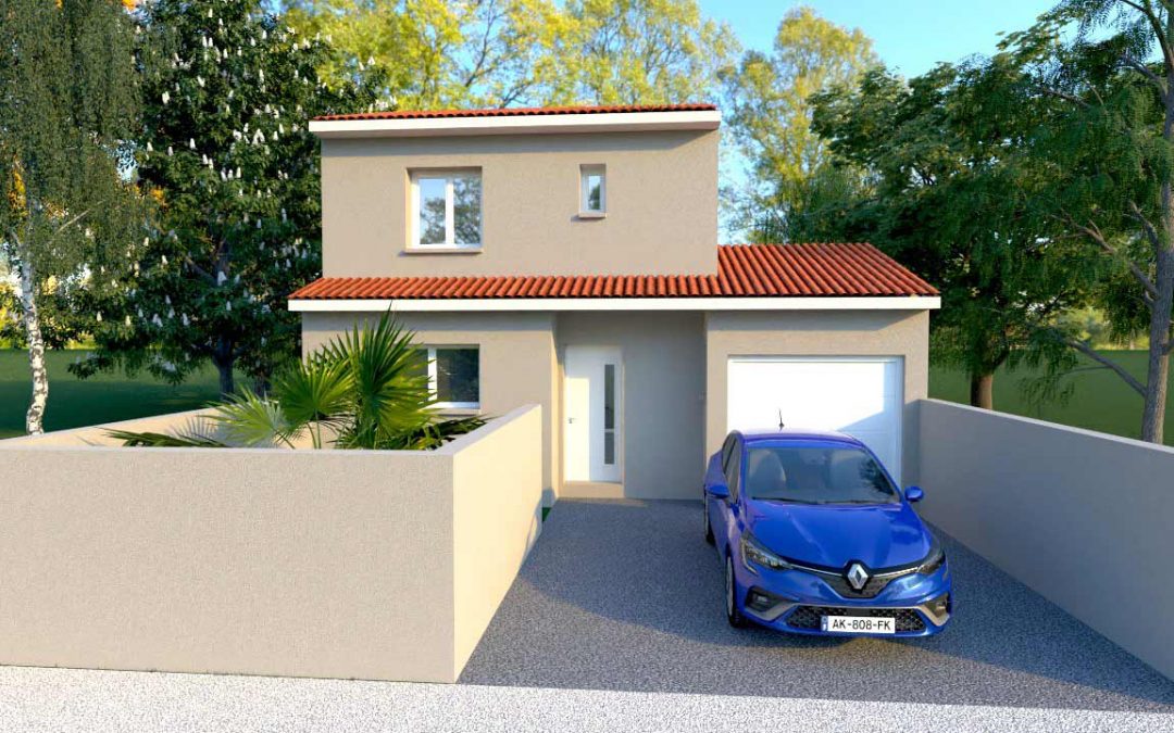 Permis de construire, plans et visuels 3D pour une villa de 75 m²