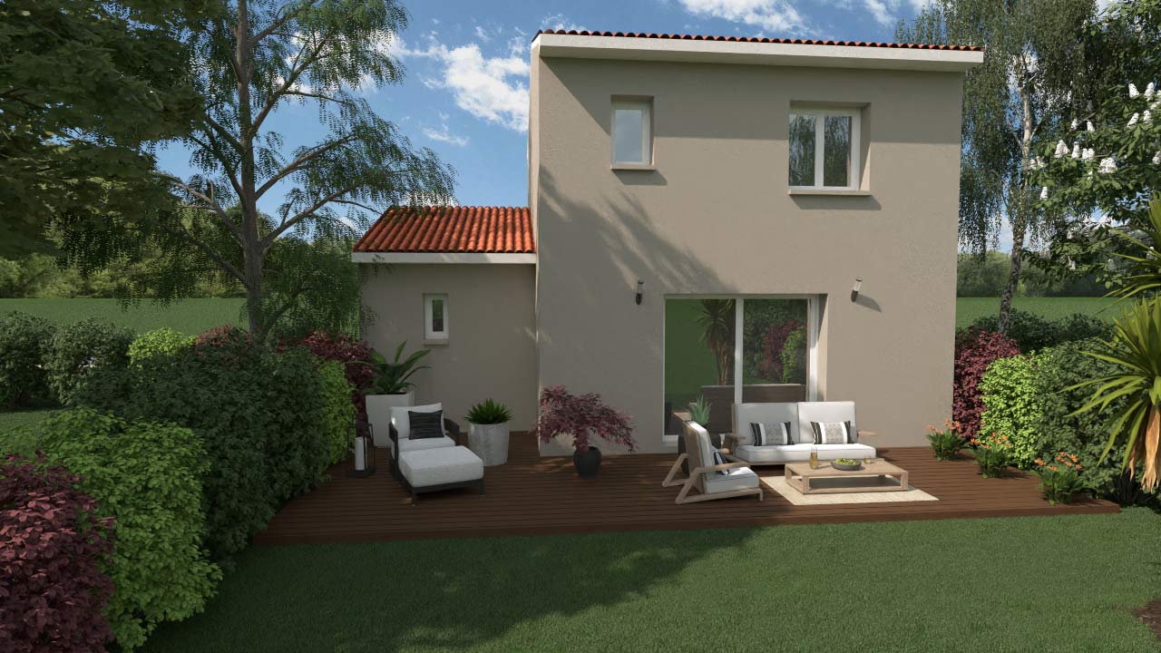 construction-villa-demi-étage-vue-jardin