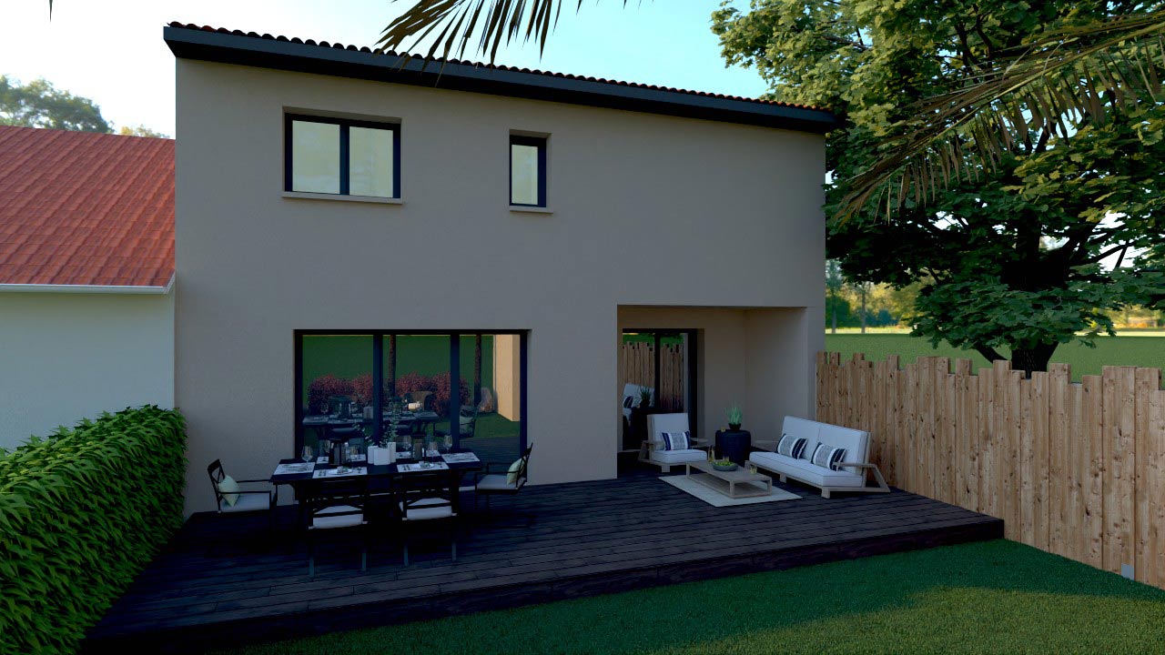 villa-facade-jardin-110M²